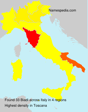 Surname Biadi in Italy Surname Biadi in Italy