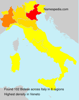 Surname Bidese in Italy Surname Bidese in Italy