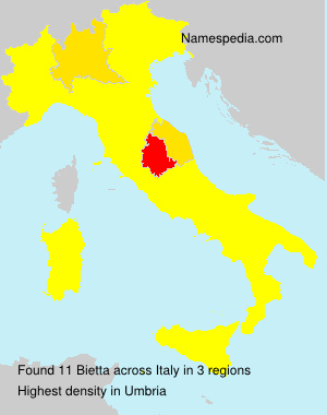 Surname Bietta in Italy Surname Bietta in Italy