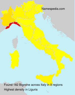 Surname Bignone in Italy Surname Bignone in Italy