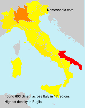 Surname Binetti in Italy Surname Binetti in Italy
