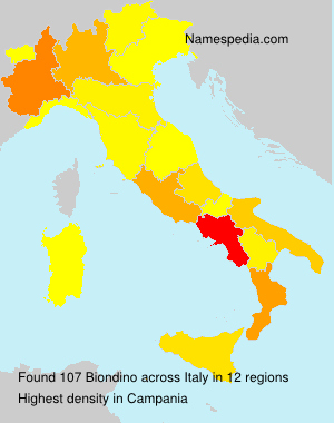 Surname Biondino in Italy Surname Biondino in Italy