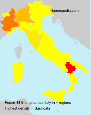 Surname Bitetta in Italy Surname Bitetta in Italy