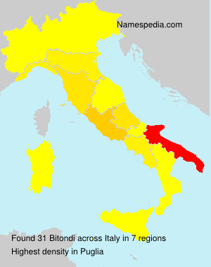 Surname Bitondi in Italy Surname Bitondi in Italy