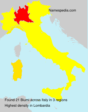 Surname Biumi in Italy Surname Biumi in Italy