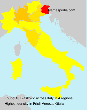 Surname Blaskovic in Italy Surname Blaskovic in Italy