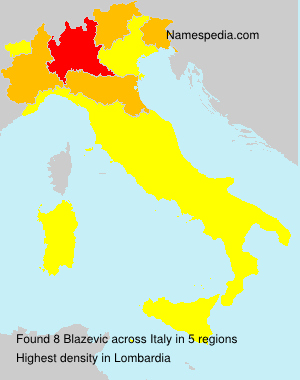 Surname Blazevic in Italy Surname Blazevic in Italy