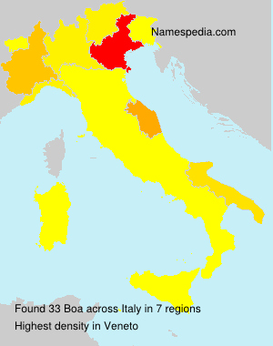 Surname Boa in Italy Surname Boa in Italy