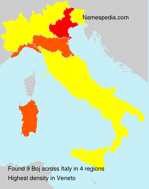 Surname Boj in Italy Surname Boj in Italy