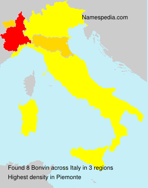 Surname Bonvin in Italy Surname Bonvin in Italy