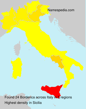 Surname Bordenca in Italy Surname Bordenca in Italy