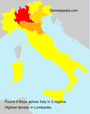 Surname Boye in Italy Surname Boye in Italy