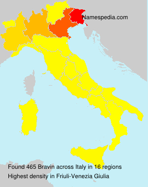 Surname Bravin in Italy Surname Bravin in Italy