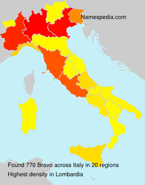 Surname Bravo in Italy Surname Bravo in Italy