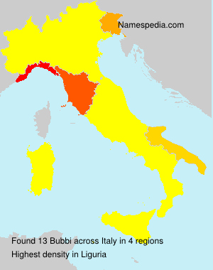Surname Bubbi in Italy Surname Bubbi in Italy