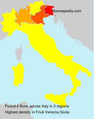 Surname Bunc in Italy Surname Bunc in Italy