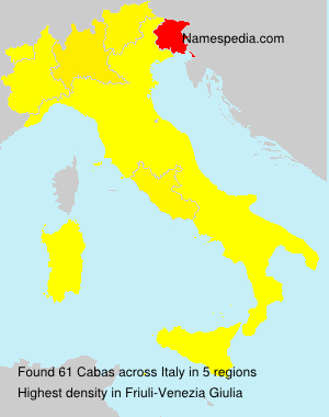 Surname Cabas in Italy Surname Cabas in Italy