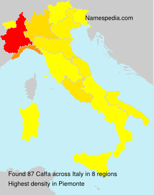 Surname Caffa in Italy Surname Caffa in Italy
