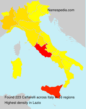 Surname Caffarelli in Italy Surname Caffarelli in Italy