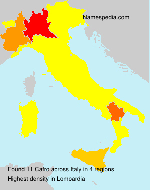 Surname Cafro in Italy Surname Cafro in Italy