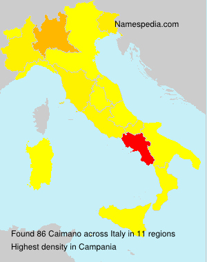Surname Caimano in Italy Surname Caimano in Italy
