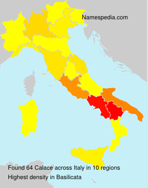 Surname Calace in Italy Surname Calace in Italy
