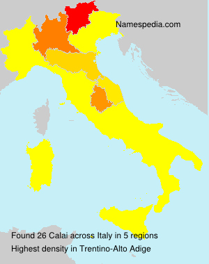 Surname Calai in Italy Surname Calai in Italy