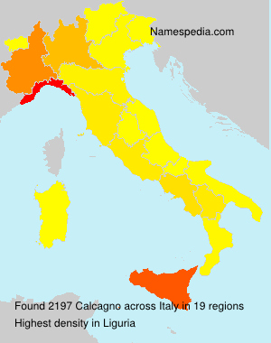 Surname Calcagno in Italy Surname Calcagno in Italy