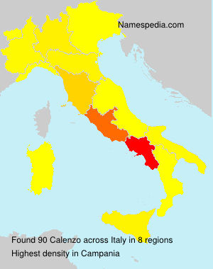 Surname Calenzo in Italy Surname Calenzo in Italy