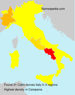 Surname Califri in Italy