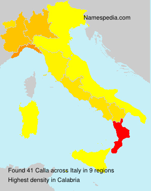 Surname Calla in Italy Surname Calla in Italy