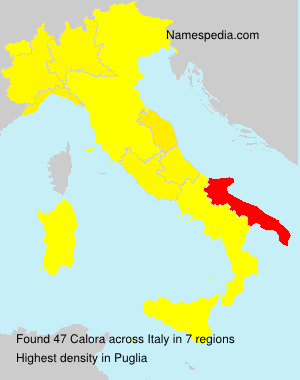 Surname Calora in Italy Surname Calora in Italy