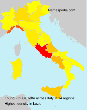 Surname Calzetta in Italy Surname Calzetta in Italy