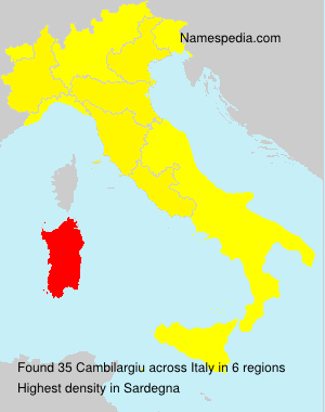 Surname Cambilargiu in Italy Surname Cambilargiu in Italy