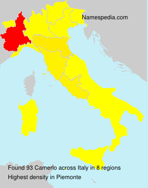 Surname Camerlo in Italy