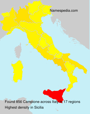Surname Campione in Italy Surname Campione in Italy