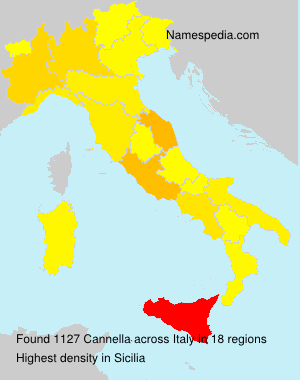 Surname Cannella in Italy Surname Cannella in Italy