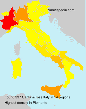 Surname Canta in Italy Surname Canta in Italy