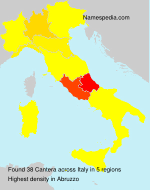 Surname Cantera in Italy Surname Cantera in Italy