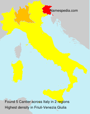 Surname Cantier in Italy