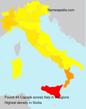 Surname Capace in Italy Surname Capace in Italy