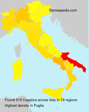 Surname Capozza in Italy Surname Capozza in Italy