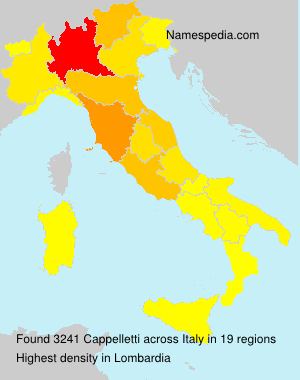 Surname Cappelletti in Italy