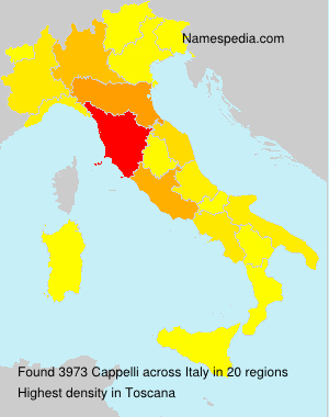 Surname Cappelli in Italy Surname Cappelli in Italy
