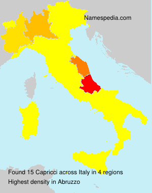 Surname Capricci in Italy Surname Capricci in Italy