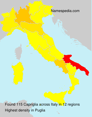 Surname Capriglia in Italy Surname Capriglia in Italy