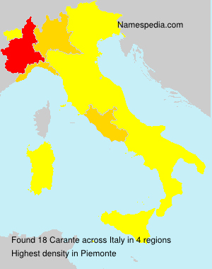 Surname Carante in Italy Surname Carante in Italy