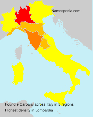 Surname Carbajal in Italy Surname Carbajal in Italy