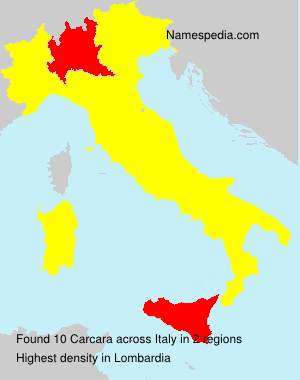 Surname Carcara in Italy Surname Carcara in Italy