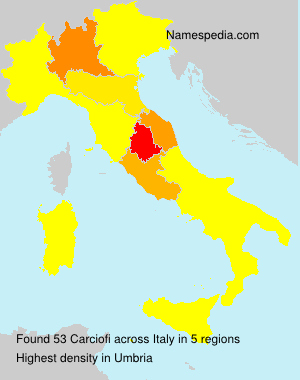 Surname Carciofi in Italy